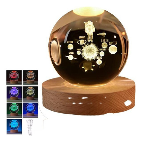 Luz Nocturna 3d Crystal Ball, Estructura Del Universo