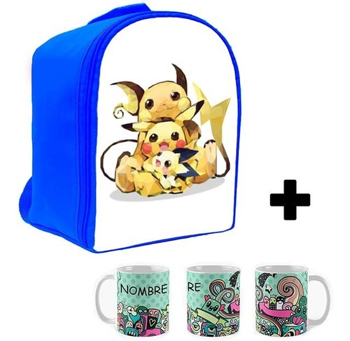 Mochila Jardin Pokemon Pikachu Mas Taza Plastica Mja108