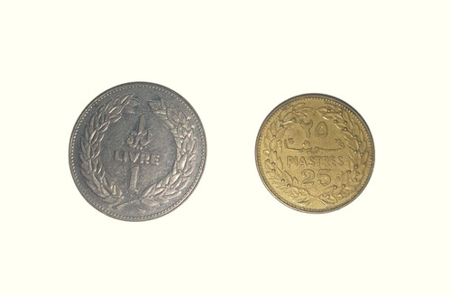 Lote X 2 Monedas Del Libano