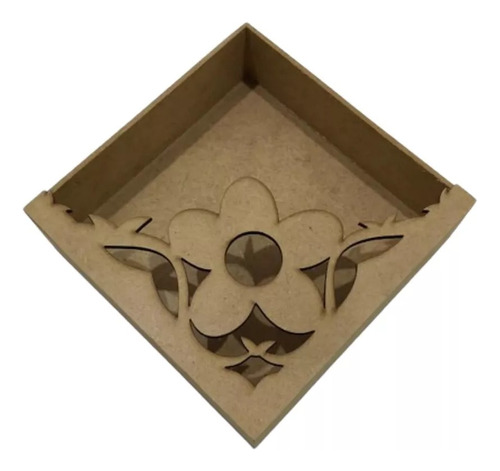 Porta Guardanapos Desenho De Flor/arabesco Em Mdf - 50 Uni