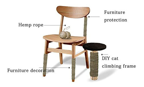 Imagen 4 de 5 de Cuerda De Sisal Natural De Gato Para Rascar El Reemplazo Del
