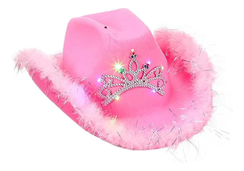 Sombrero De Vaquero Rosa - Sombrero De Princesa De Tiara De