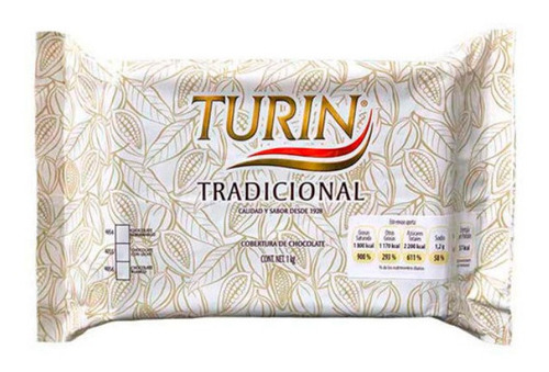 Marqueta De Chocolate Con Leche De 1kg, Marca Turin.