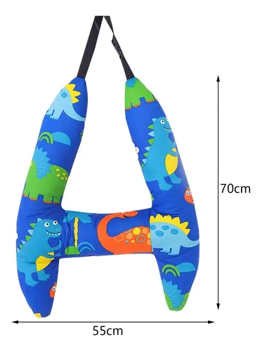 Car Back Seat Travel Pillow Cushion Soft For Blue Dinosaur