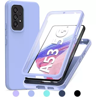 Funda Para Samsung Galaxy A53 5g Full Body Silicona Morado