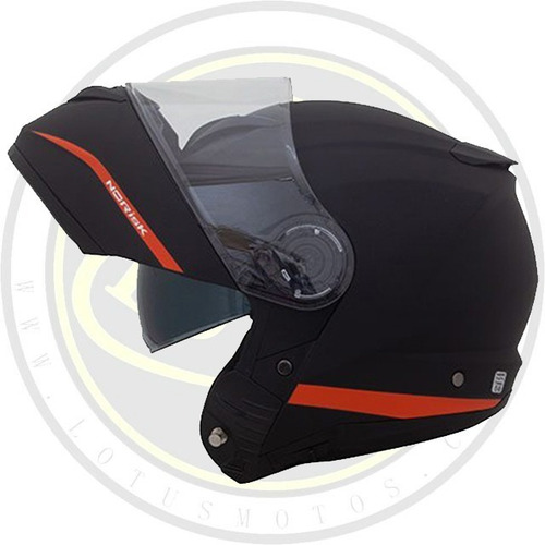 Capacete Articulado Norisk Force Simplicity Preto Laranja