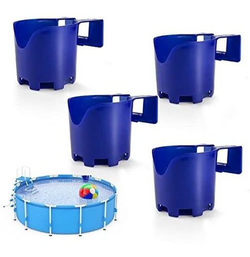 Paquete De 4 Soportes Para Tazas Junto A La Piscina, Soporte