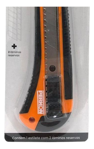 Estilete Perkon Emborrachado Com 3 Laminas 18mm 1010