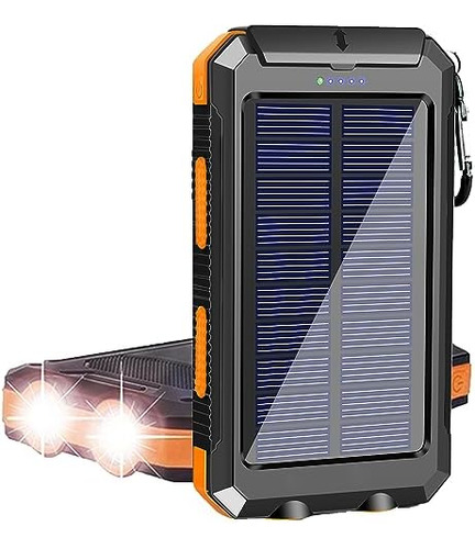 Cargador Solar, Banco De Energía Solar Portátil De Mah Para 