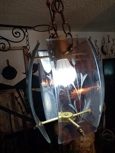 Lámpara Antigua Colgante Cristsles Curvos 
