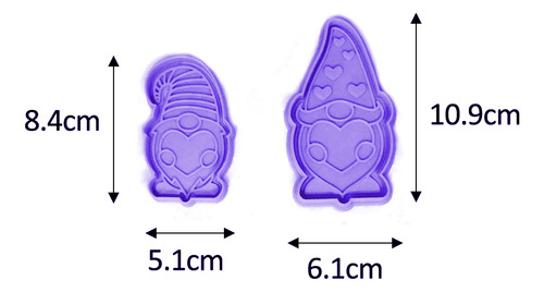 Cortadores Galletas Marcador Gnomos Navidad Amor 14 Febrero Color Morado