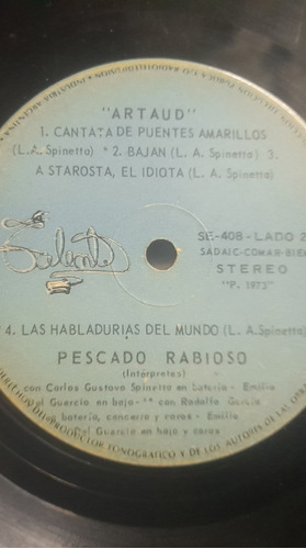 Disco Vinilo  Pescado Rabioso Artaud  1 Edición O Permuto 