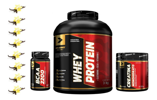 Pack Volumen. Whey Protein 3 Kg ( Proteína Pura ) + Bcaa 120 Comprimidos + Creatina 200 Gr. Body Advance