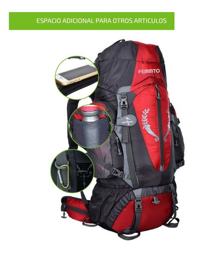 Imagen 5 de 9 de Mochila De Camping Y Trekking Mochilero Viaje 80 Lts Tactica
