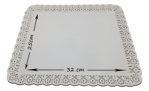 Molde Chocotorta Base Bandeja Rectangular Repostería Blanco Y Plateado