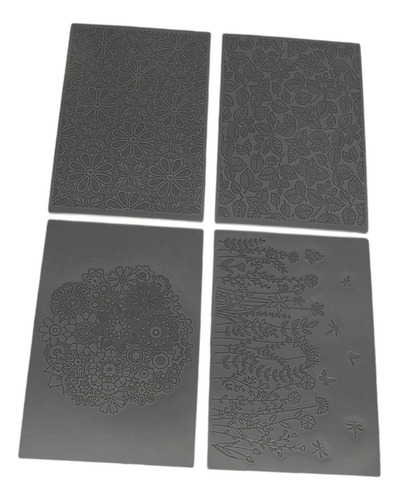 4 Pçs Folhas De Textura De Tapetes De Textura Floral