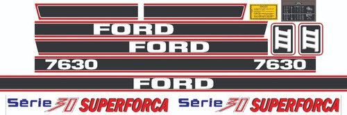 Kit Faixa Adesivos Ford 7630 Serie 30 Superforça