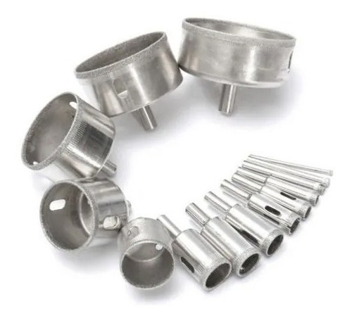 Imagen 3 de 3 de Brocas Copa Diamantada Set 14 Pcs 3 - 70 Mm