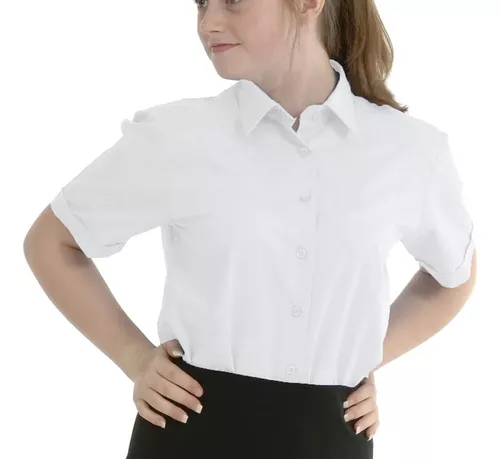 Fe ciega cesar aleación Camisa Escolar Blanca Para Nina | MercadoLibre 📦