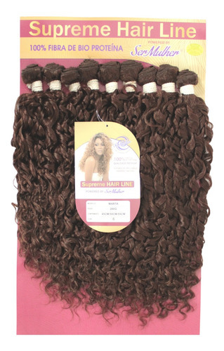 Cabelo Organico Cacheado Fibra Premium Ser Muher Cor 6 Castanho Médio