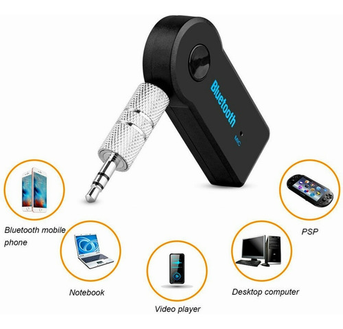 Receptor Bluetooth P2 Auxilar Carro Som Audio Android Musica