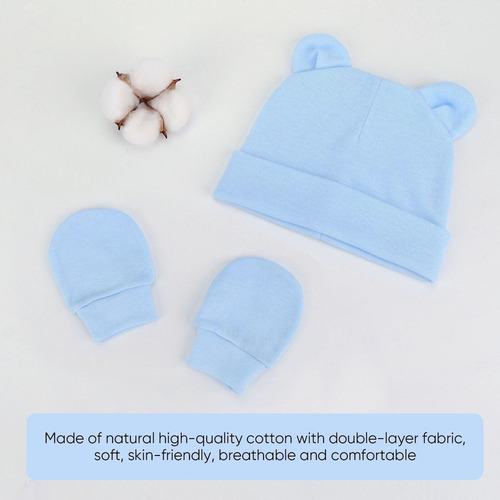 . Para Juego De Gorros De Bebé Recién Nacido Guantes De
