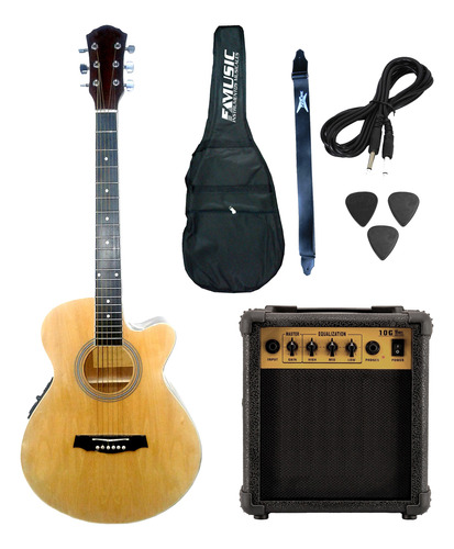 Guitarra Acustica Electroacustica + Amplificador 10w Prm