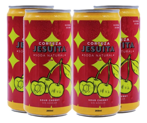 Soda Natural Sour Cherry Corteza Jesuita X4