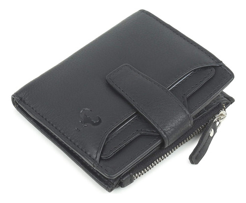 Alphahide Cartera Plegable Compacta De Cuero Genuino Para Mu