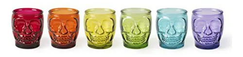 Set De 6 Copas Excelsa Skull De Vidrio - Estilo Único