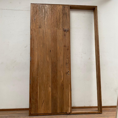 Puerta De Entrada De Una Hoja Con Paño Lateral - Cod: 6336 Marrón Claro