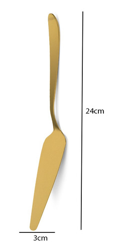 Kit Colher Concha Garfo Espátula 4 Utensílios Inox Dourado