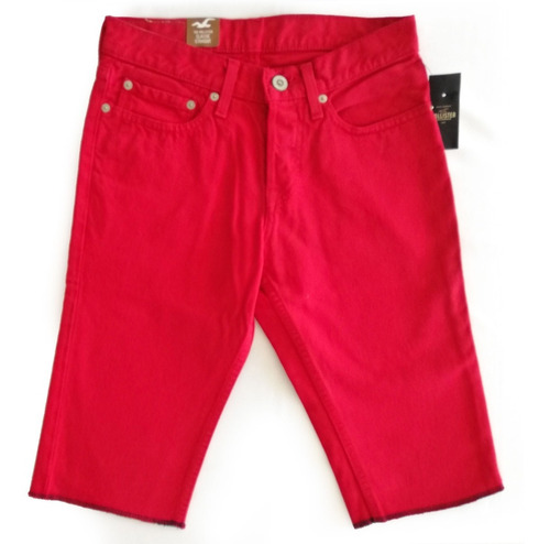 Bermudas Hollister Skinny Hombre Denim De Saldo Rojo T 28