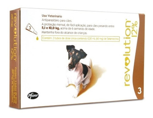 Antipulgas Combo Revolution 12% Cães 5-10kg - 3pipetas 