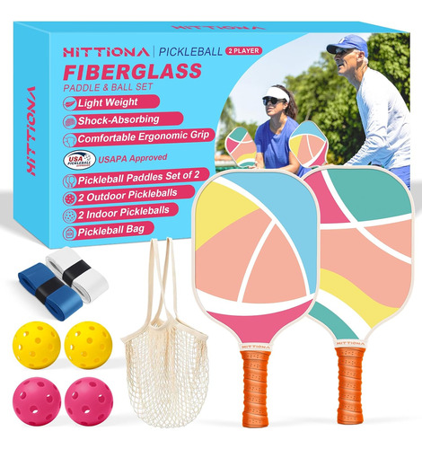 Juego De 2 Palas De Pickleball Aprobadas Por Usapa De F...