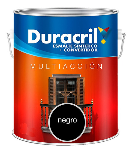 Esmalte Sintético Multiacción Duracril 4 Lts - G2 - 3 En 1 Color Negro mate