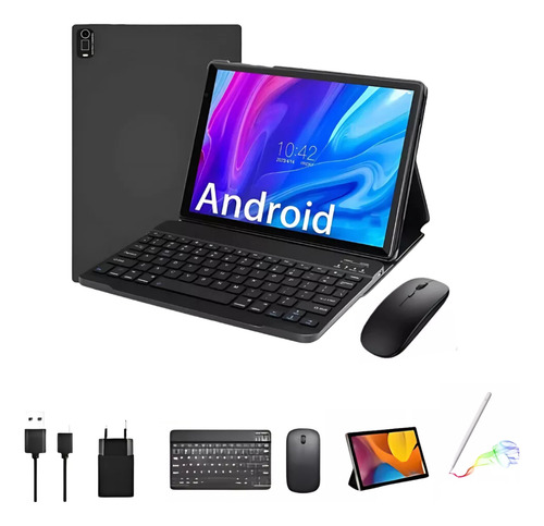 Tablet 6gb Ram + 128gb Teclado Capa Para Estudo E Trabalho Cor Cinza