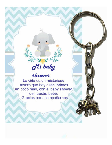 10 Recuerdo Llavero Baby Shower Con Tarjeta Niño