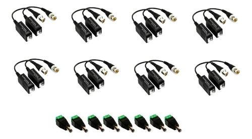 8 Pares Video Balun Camera Cftv + 8 Conectores P4 Macho