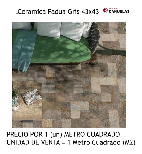 Imagen 4 de 5 de Ceramica Cañuelas Antideslizante 43x43 Padua Gris Beige X M2