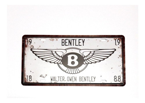 Chapas Decorativas Retro Matriculas Bentley--open