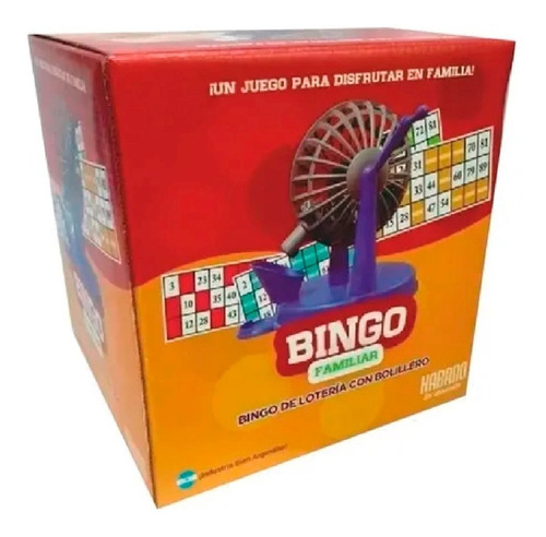 Juego De Mesa Bingo Familiar De Loteria Con Bolillero Habano