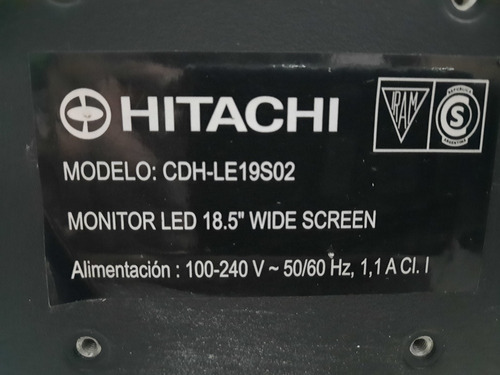 Monitor Hitachi 19 Promo 12 Y 18 Cuotas C/ Qr Envio Gratis