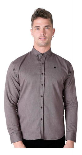 Camisa Casual Slim Hombre Gris Stfashion 50504417