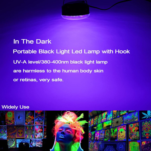 Ciciny Luz Lideró A Negra, Luces Negras Uv Colgantes Usb De