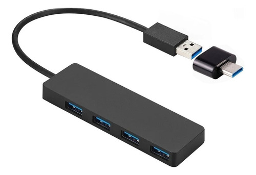 Splitter Hub 4 Puertos Usb 2.0 + Adaptador Otg