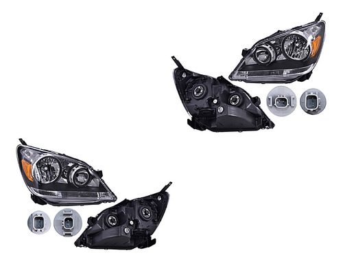 Kit Faros Delanteros Fdo Negro Honda Odyssey 05/07 Depo