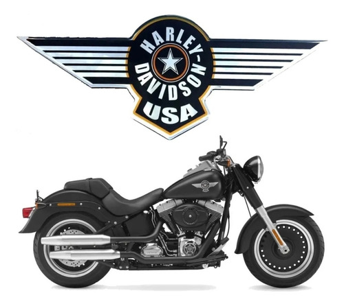 Adesivo Emblema Compatível Harley Davidson 3d 9x23 Cms Rs13 Cor LOGO HARLEY DAVIDSON MOTOR CYCLES RESINADO