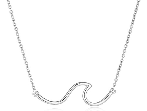 Yfn Collar De Plata De Ley Con Ondas Oceánicas, Joyería Oceá