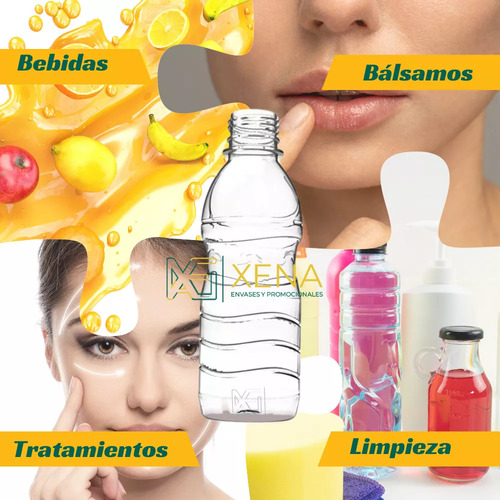 Botella Pet Para Aguas Jugos 250 Ml Tapa Seguridad X 50